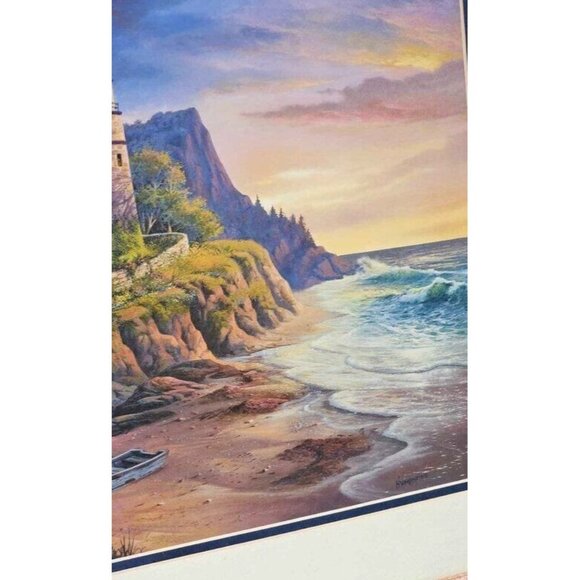 Lighthouse Coastline Framed Art Print By Humphries In Wooden Frame - Picture 4 of 9